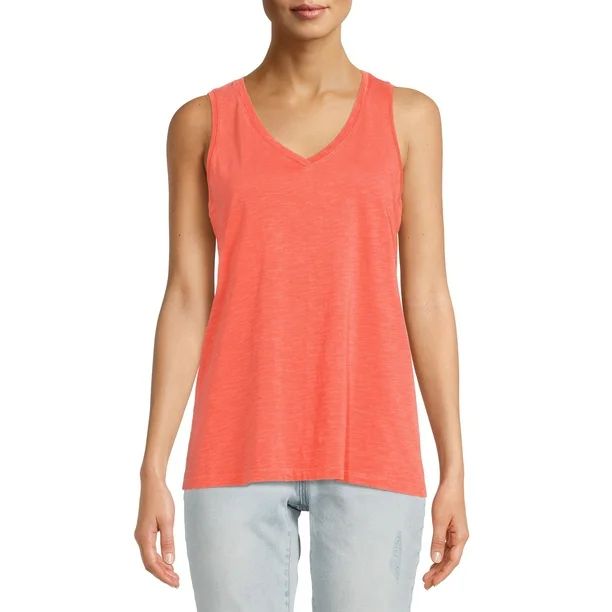 Time And Tru Women's V-Neck Tank Top | Walmart (US)