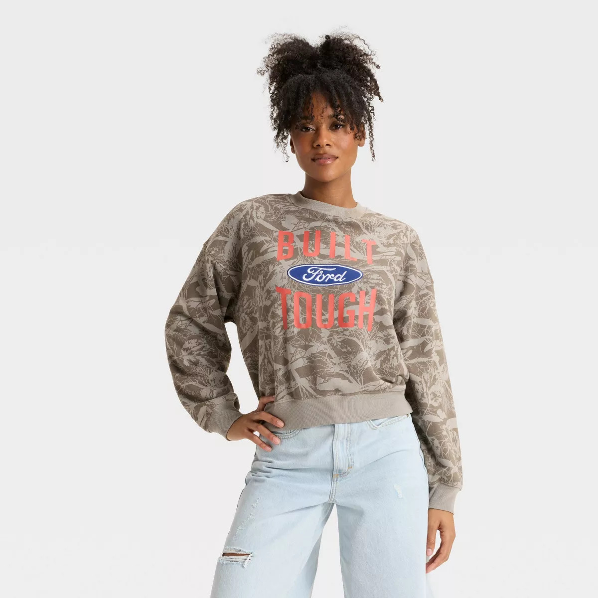 Women's Built Tough Ford Graphic Sweatshirt - Brown | Target