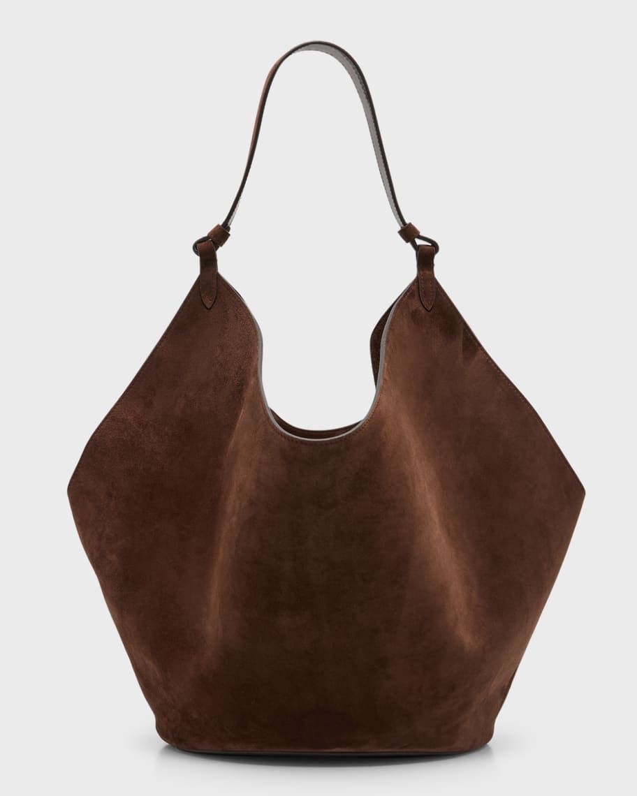 Lotus Medium Suede Shoulder Bag | Neiman Marcus