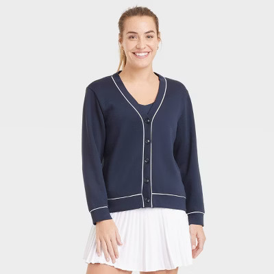 Women's Piped Button-Up Cardigan - All In Motion™ | Target