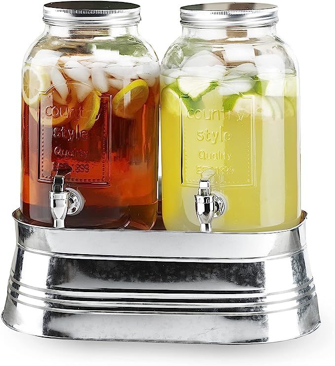 Style Setter Classic Farmhouse Beverage Dispenser Set of 2 Cold Drink Dispenser w/ 1-Gallon Capac... | Amazon (US)