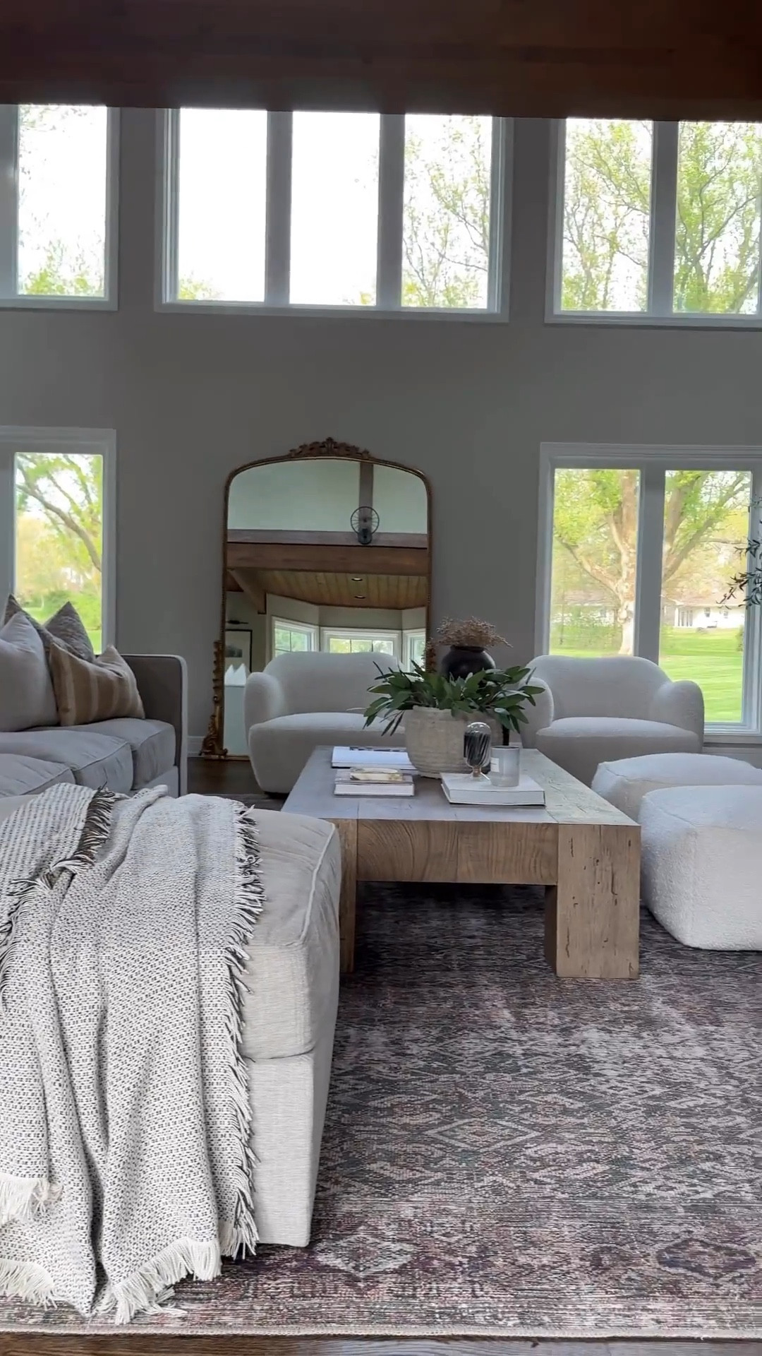 Our favorite room 🤍 I can’t wait to see how our new flooring compliments this space. A few of our pieces are on sale for the 4th of July including our sectional, area rug, sideboard, display cabinet, lounge chairs, coffee table and more! 

#LTKStyleTip #LTKSaleAlert #LTKHome