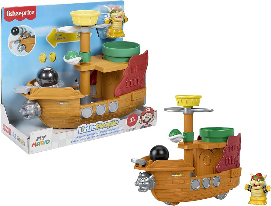 Fisher-Price Little People Toddler Toy My Mario Bowser’s Airship Playset with Figure for Presch... | Amazon (US)