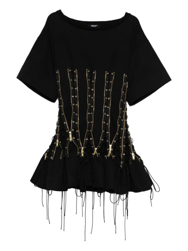 Undercover zip-detail Mini Dress | Black | FARFETCH PT | Farfetch Global