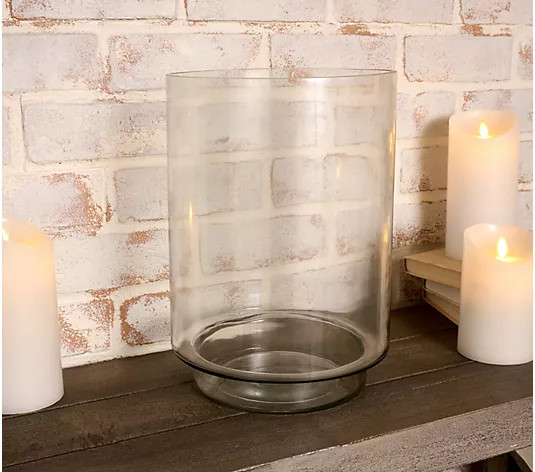 Simply Stunning 13" Oversized Blown Glass Hurricane by Janine Graff | QVC