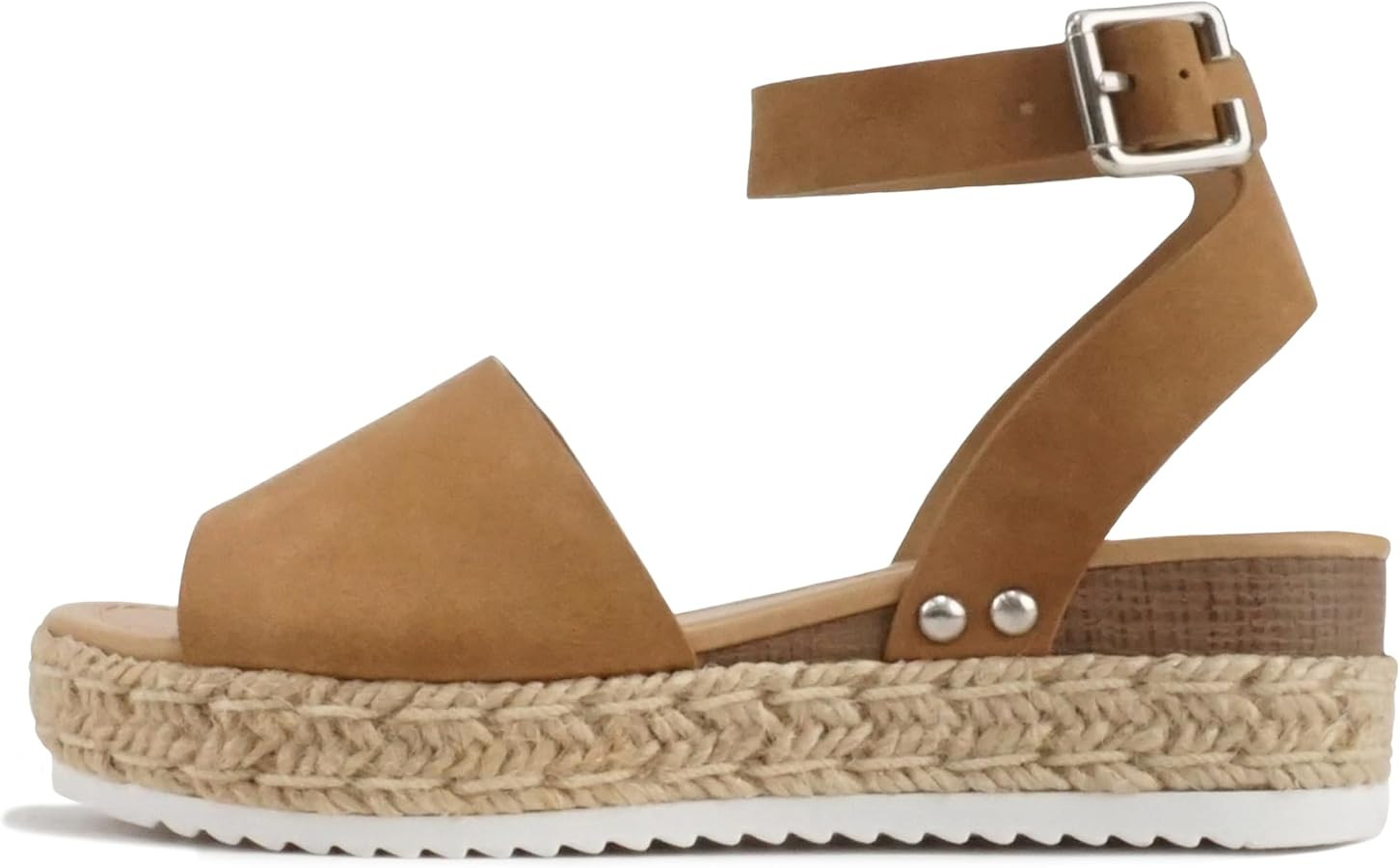 SODA Clip Womens Casual Espadrilles Trim Flatform Studded Wedge | Amazon (US)