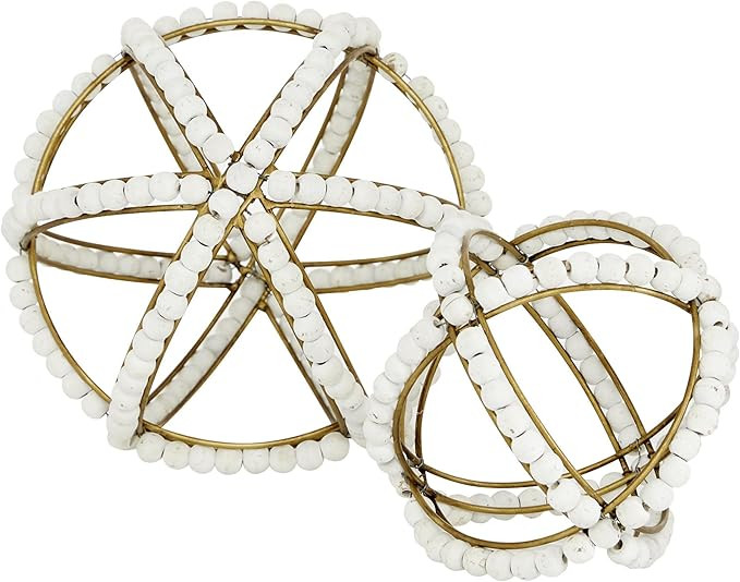 Deco 79 Metal Geometric Handmade Decorative Sculpture Beaded Home Decor Statues, Set of 2 Accent ... | Amazon (US)