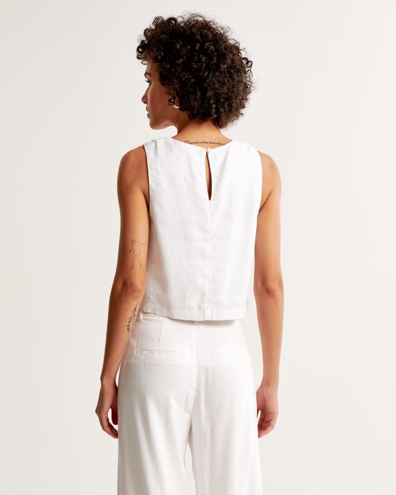 Linen-Blend High-Neck Set Top | Abercrombie & Fitch (UK)