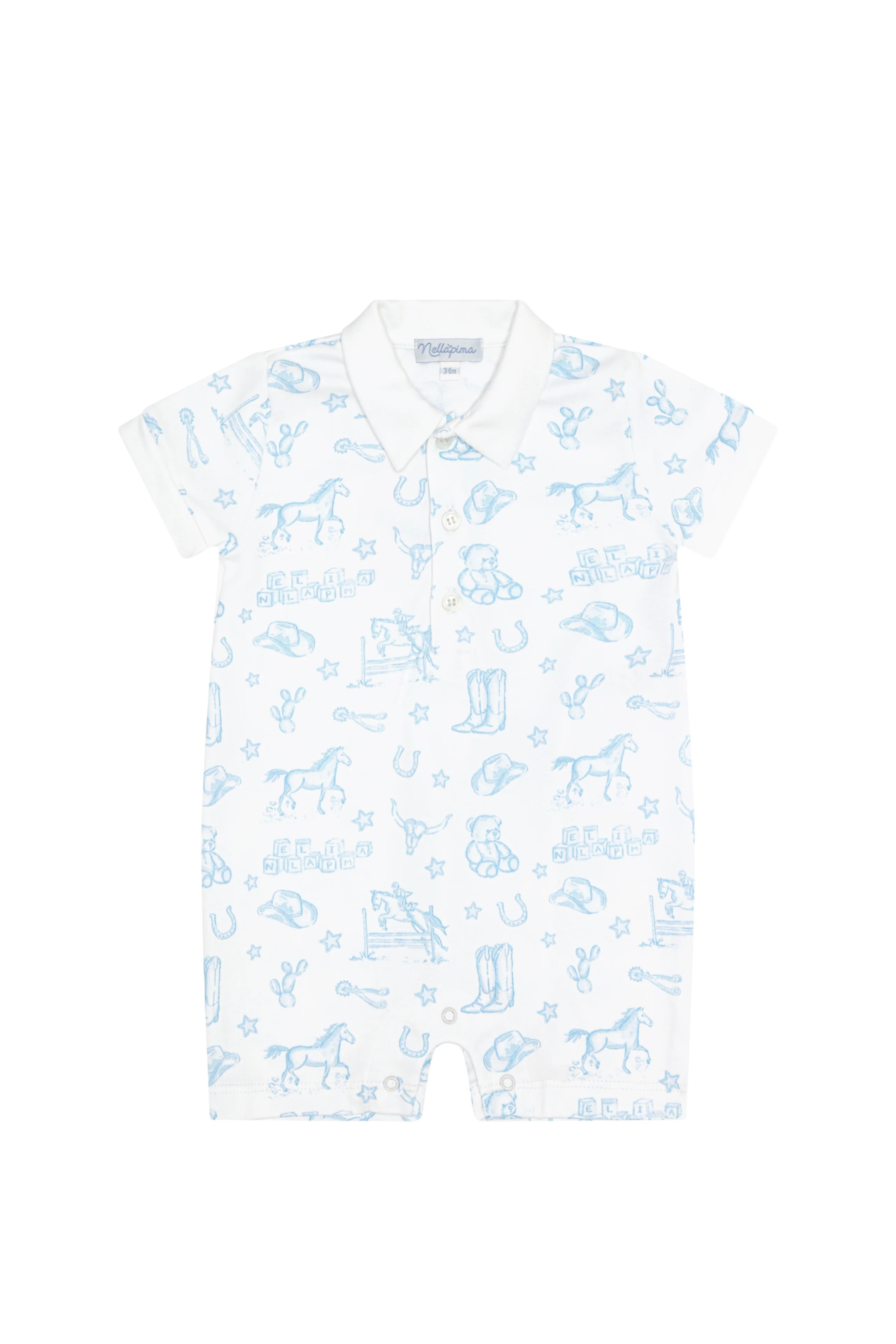 Blue Lone Star Toile Romper | Nellapima