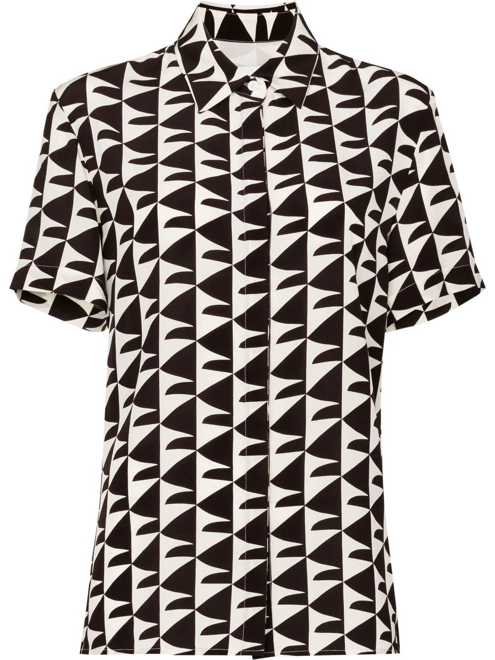 Matteau geometric-print Silk Shirt - Farfetch | Farfetch Global
