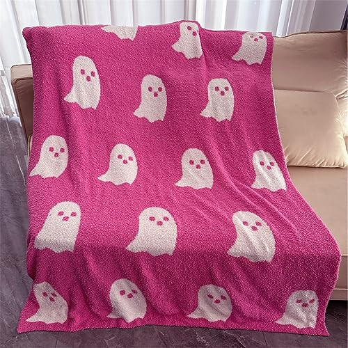 Pink Ghost Throw - Reversible Soft Plush Blanket, Cute Halloween Decor - 59.05 * 78.74 in | Amazon (US)