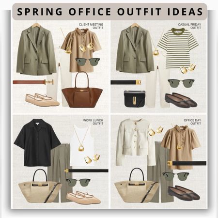 ‼️ Sound on 📢  so you can hear my voice! Some spring office outfit ideas that can be worn on repeat. 

If you like posts like these and want me to explain more please leave a 🖤 so I know you’re digging this type of content!

Work capsule wardrobe, workwear, spring office outfit, work style, office style, work outfit, tailored green trousers, work tote bag, green linen blazer, green striped tshirt, frilled hem blouse, moussiline top, linen jacket, ballet flats, ballerinas



#LTKsummer #LTKworkwear #LTKspring