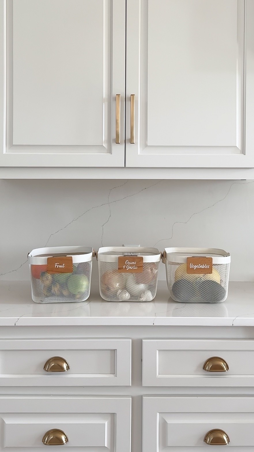 These mesh wire baskets are perfect for pantry organization! They’re breathable, but keep my fruit, potatoes, and onions separate!

#LTKHome