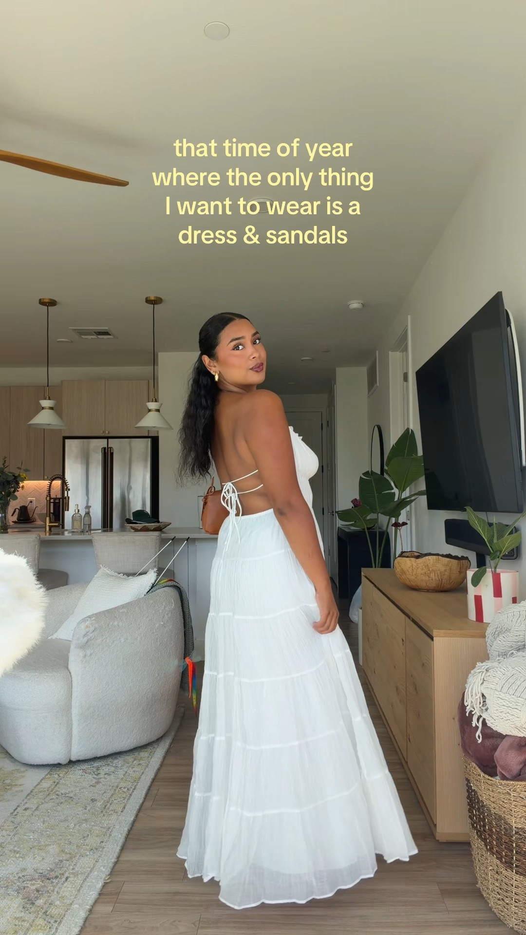 perfect white maxi dress for spring/ summer🤍 I love a staple dress like this bcus it’s comfy & works for whenever u need a cute comfy outfit (wearing a L, adjustable tie straps, if your in between I’d say size down! Could’ve done a M and it would’ve fit too) SO comfy 

#LTKSeasonal #LTKMidsize #LTKootd