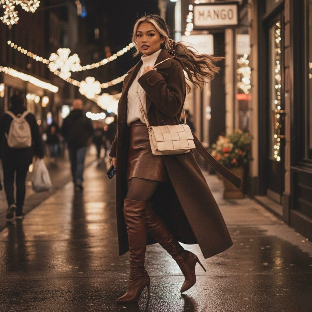 January night outfit 🤍
An elevated winter look that works for dinners, date nights, and everyday evenings when you want to feel polished but comfortable.

Layering a tailored coat over a cozy knit with a leather mini and knee-high boots — timeless pieces you’ll reach for all season.
Wearing size S in tops & outerwear and women’s 8 in shoes.

Shop the pieces I’ll be wearing on repeat this winter ✨

#LTKSeasonal #LTKFindsUnder100 #LTKSaleAlert