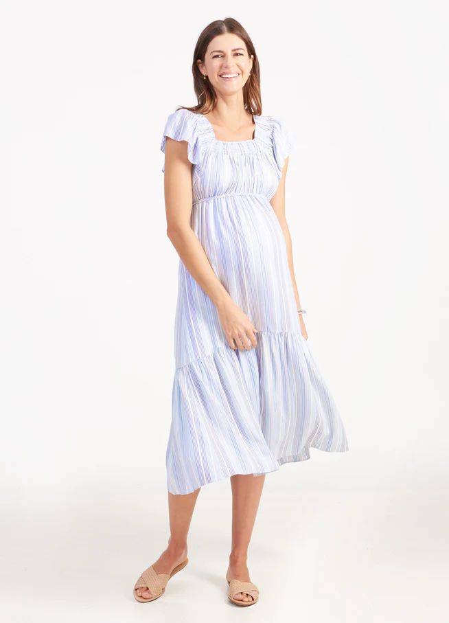 Flutter Sleeve Maternity Midi Dress | Ingrid & Isabel