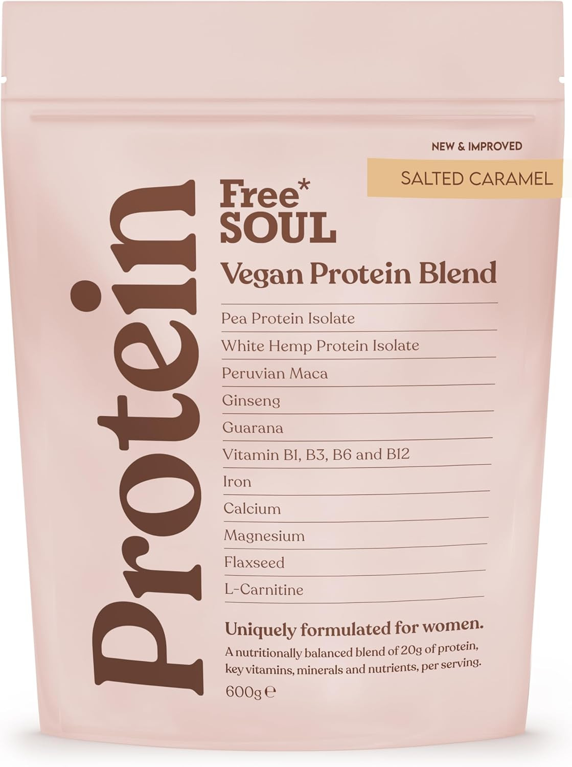 Free Soul Vegan Protein Powder | Formulated for Women | 600g | 20g Protein with Added Nutrients |... | Amazon (UK)