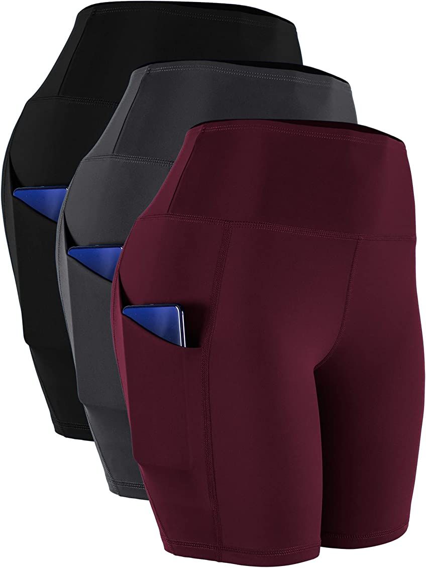 CADMUS Women's High Waist Spandex Yoga Shorts for Bike Running Two Side Pockets | Amazon (US)