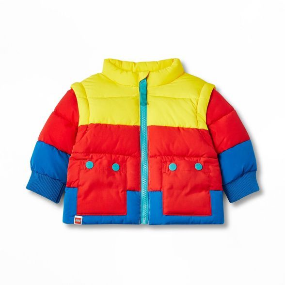 Baby Color Block Puffer Jacket - LEGO® Collection x Target Yellow/Red/Blue | Target