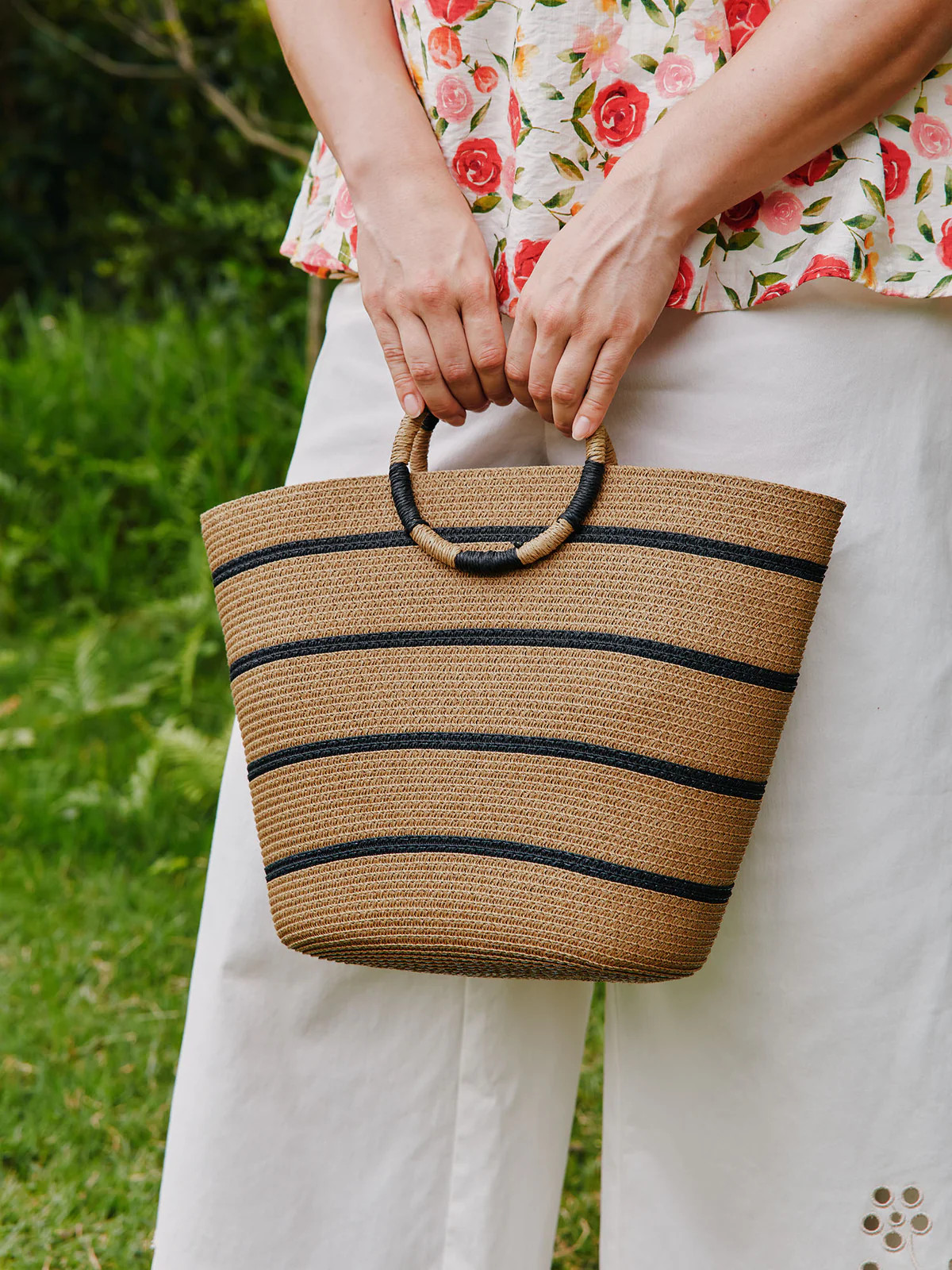 Hand Woven Color Contrast Shoulder Bag | Bloomchic
