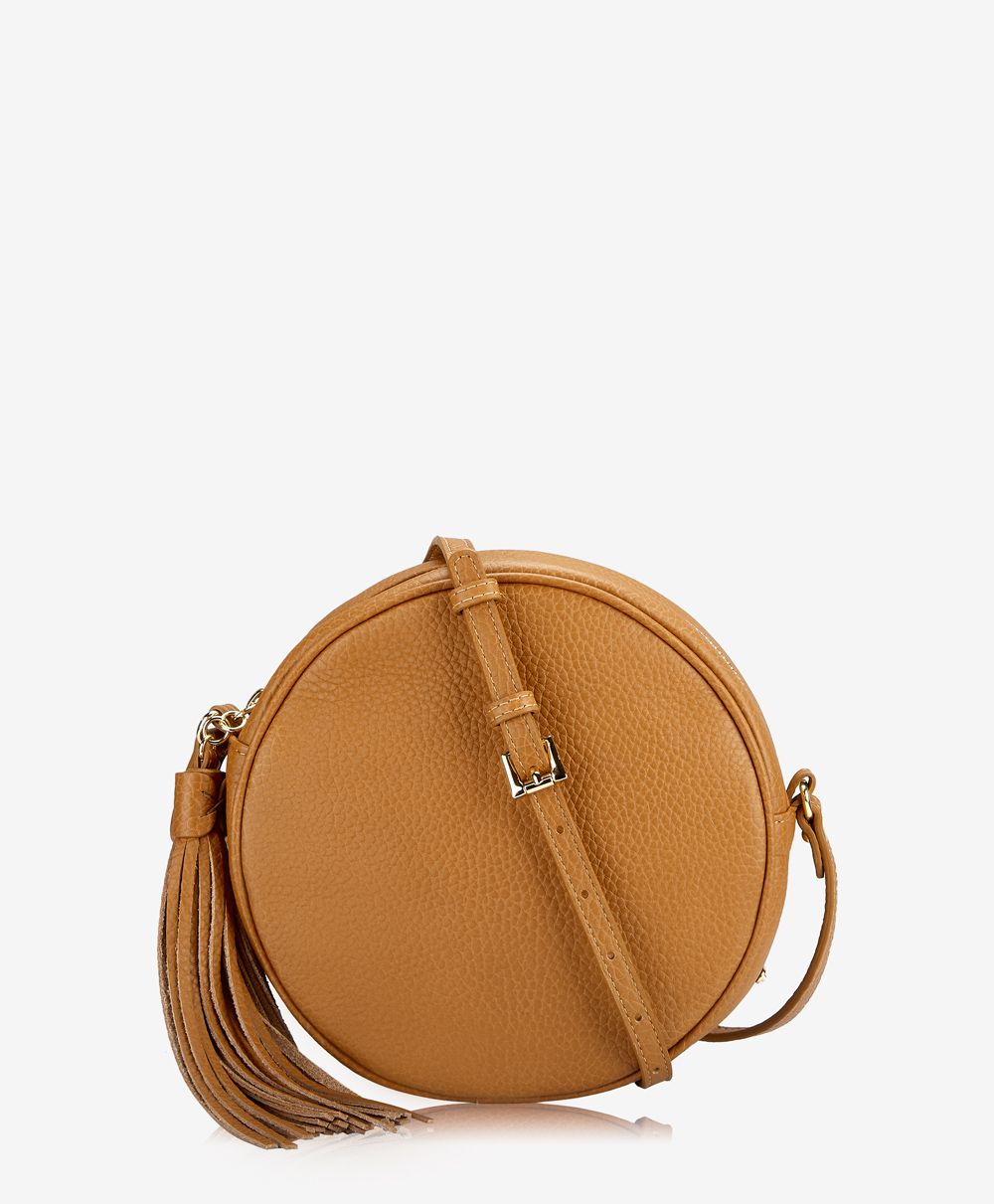 Zoey Crossbody Handbag Sable Pebble Grain Leather | GiGi New York