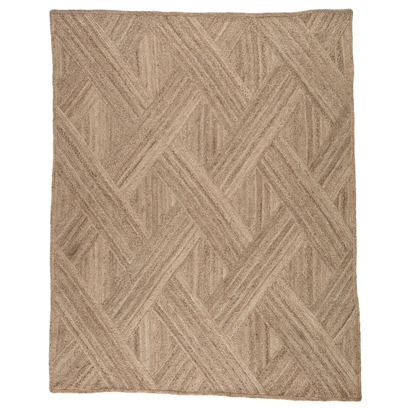 Lizbeth Geometric Handmade Flatweave Jute/Sisal Area Rug in Pebble/Croissant | Wayfair North America