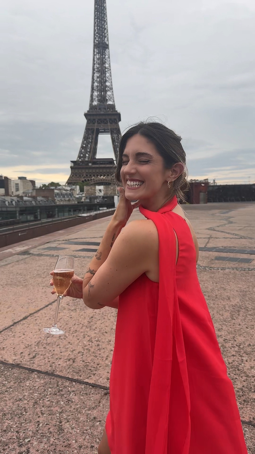 Red scarf dress 