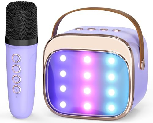 FLUESTON Mini Karaoke Machine for Kids Adults, Portable Bluetooth Speaker with Wireless Microphon... | Amazon (US)