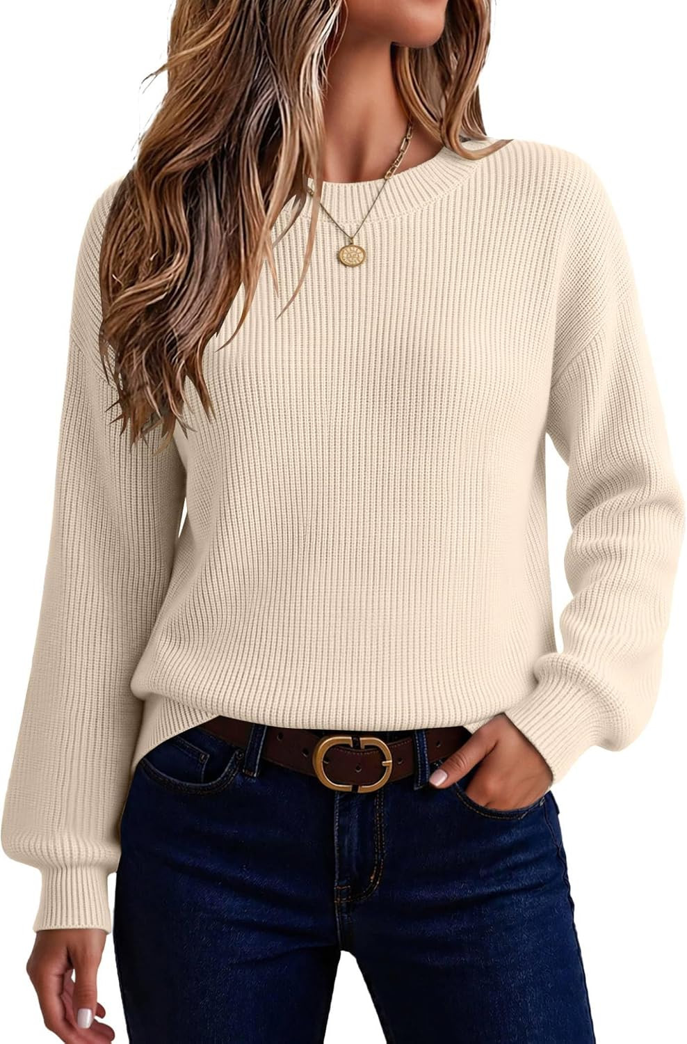 Zeagoo Sweaters for Women 2026 Loose Fit Chunky Knit Casual Fall Outfits | Amazon (US)