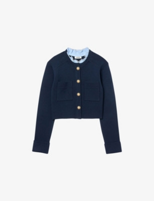 Denim-Collar Wool and Cashmere-Blend Cardigan | Selfridges