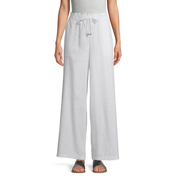 Time and Tru Women's Linen-Blend Pants | Walmart (US)