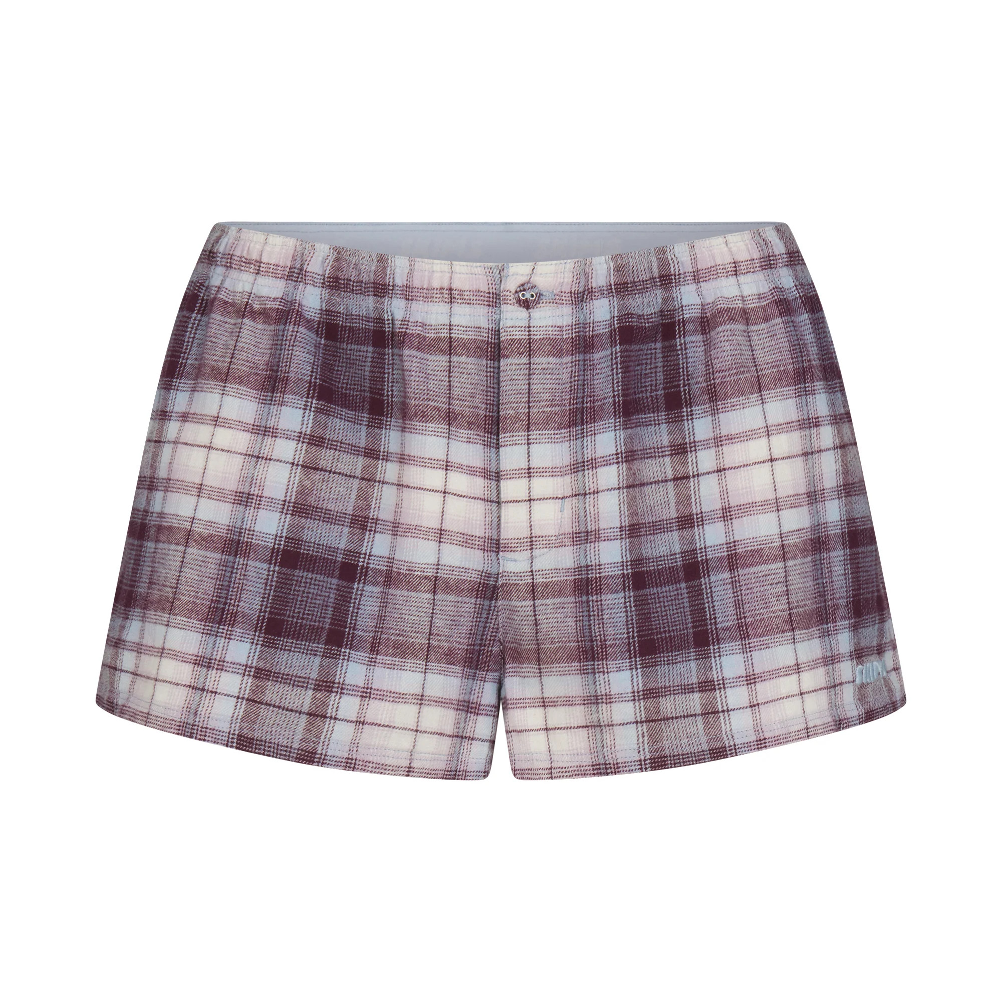 FLANNEL SLEEP CHEEKY BOXER | IRIS MICA PLAID | SKIMS | SKIMS (US)