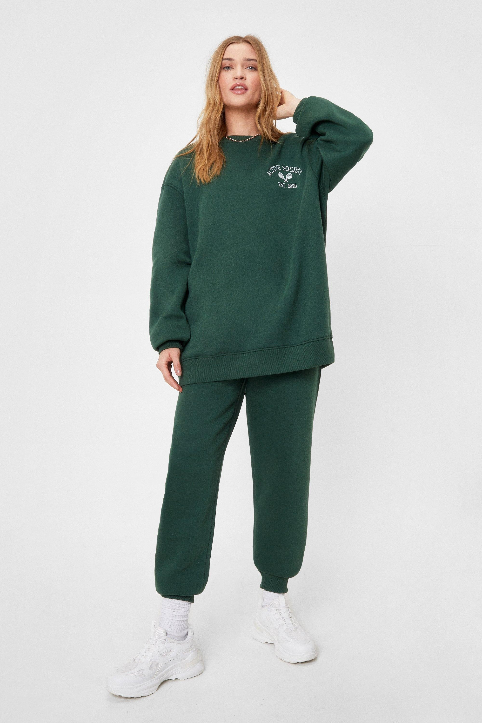 Active Society Embroidered Oversized Sweatshirt | Nasty Gal (US)