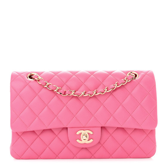 Caviar Quilted Medium Double Flap Pink | FASHIONPHILE (US)