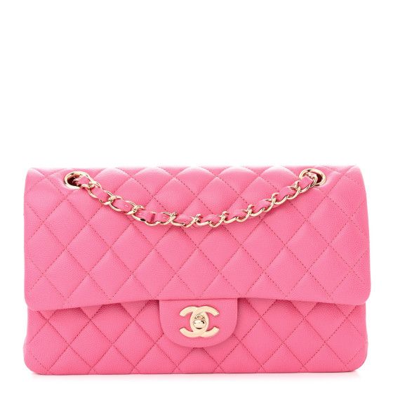 Caviar Quilted Medium Double Flap Pink | FASHIONPHILE (US)