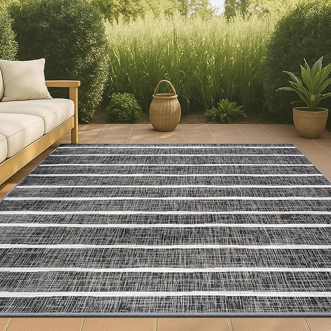 JONATHAN Y SMB125E-5 Colonia Berber Stripe Indoor Outdoor Area-Rug Bohemian Contemporary Easy-Cle... | Amazon (US)