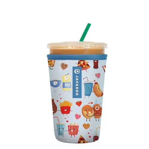 Sok It JavaSok Iced Coffee & Cold Soda Insulated Neoprene Cup Sleeve (Bestie Bites, Medium: 22-28oz) | Amazon (US)