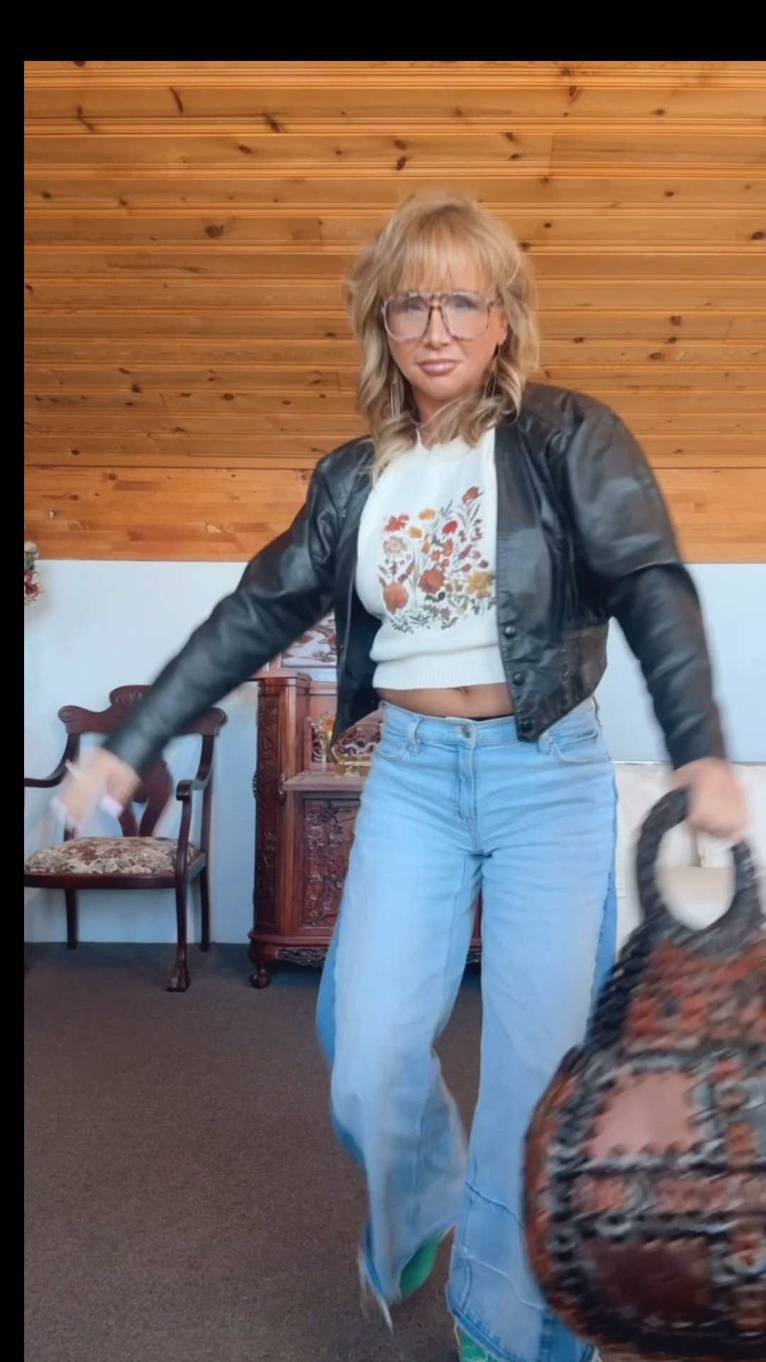 Happy Friday!!!  Love yourself and you will find happiness. I spent years struggling with depression, anxiety, low self esteem. Only recently have I put myself first and each day I find peace and happiness for the first time! I want you to find happiness too. 
Outfit details 
Shirt Amazon size s, jeans American Eagle size 00 short, shoes are Nine West size 5, jacket was my aunts, mixed jewelry, glasses Amazon, purse Patricia Nash


#LTKselfcare #LTKOver40 #LTKPetite