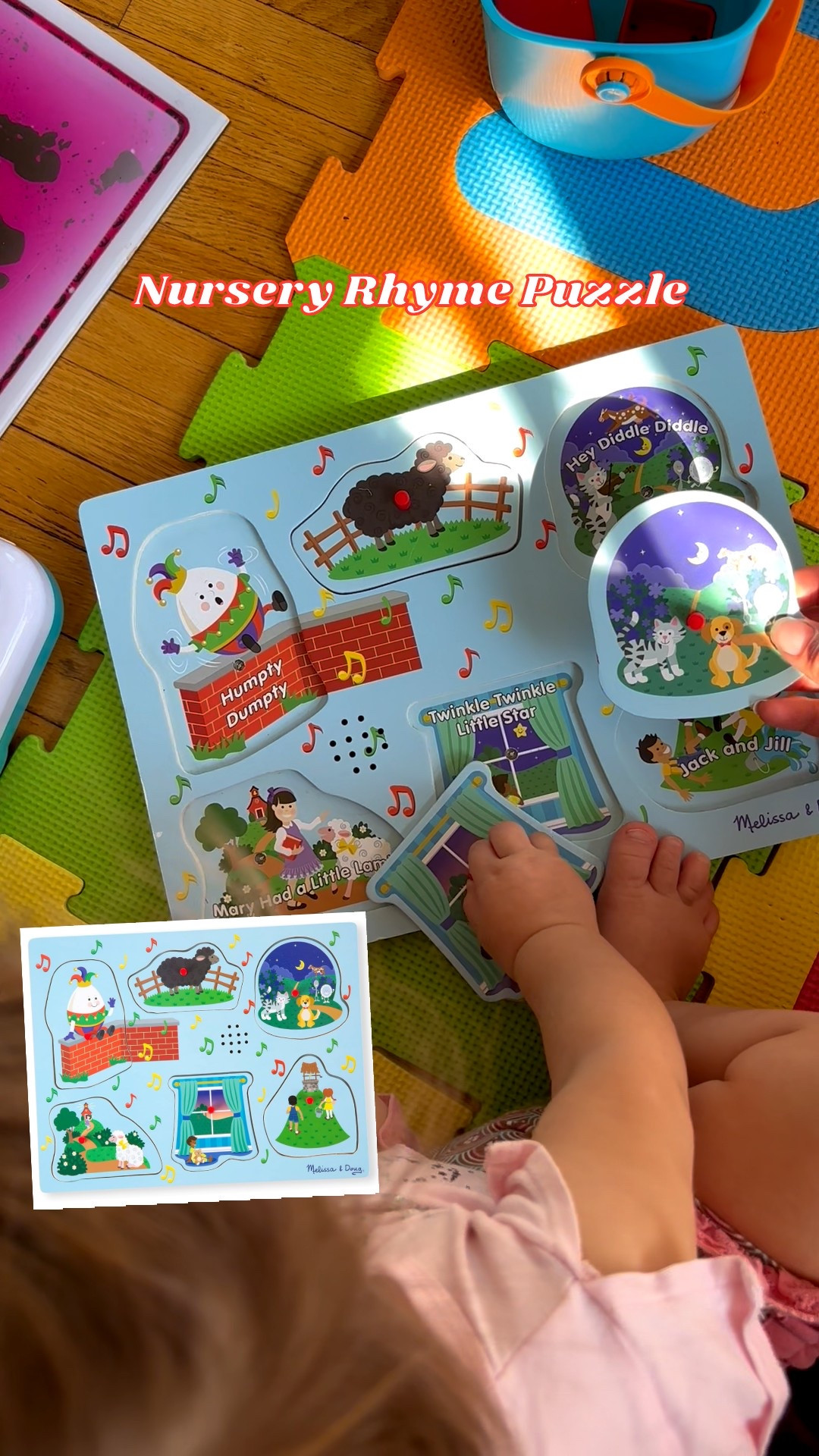 Love this wooden puzzle that combines fine motor skills with music, memory, and pictures of the rhyme. This makes a great companion to reading nursery rhyme books and practicing reciting them for memory practice. My 2 year old has many memorized and my 1 year old has started singing along. Fun for babies to big kids! 


#LTKFamily #LTKKids #LTKBaby