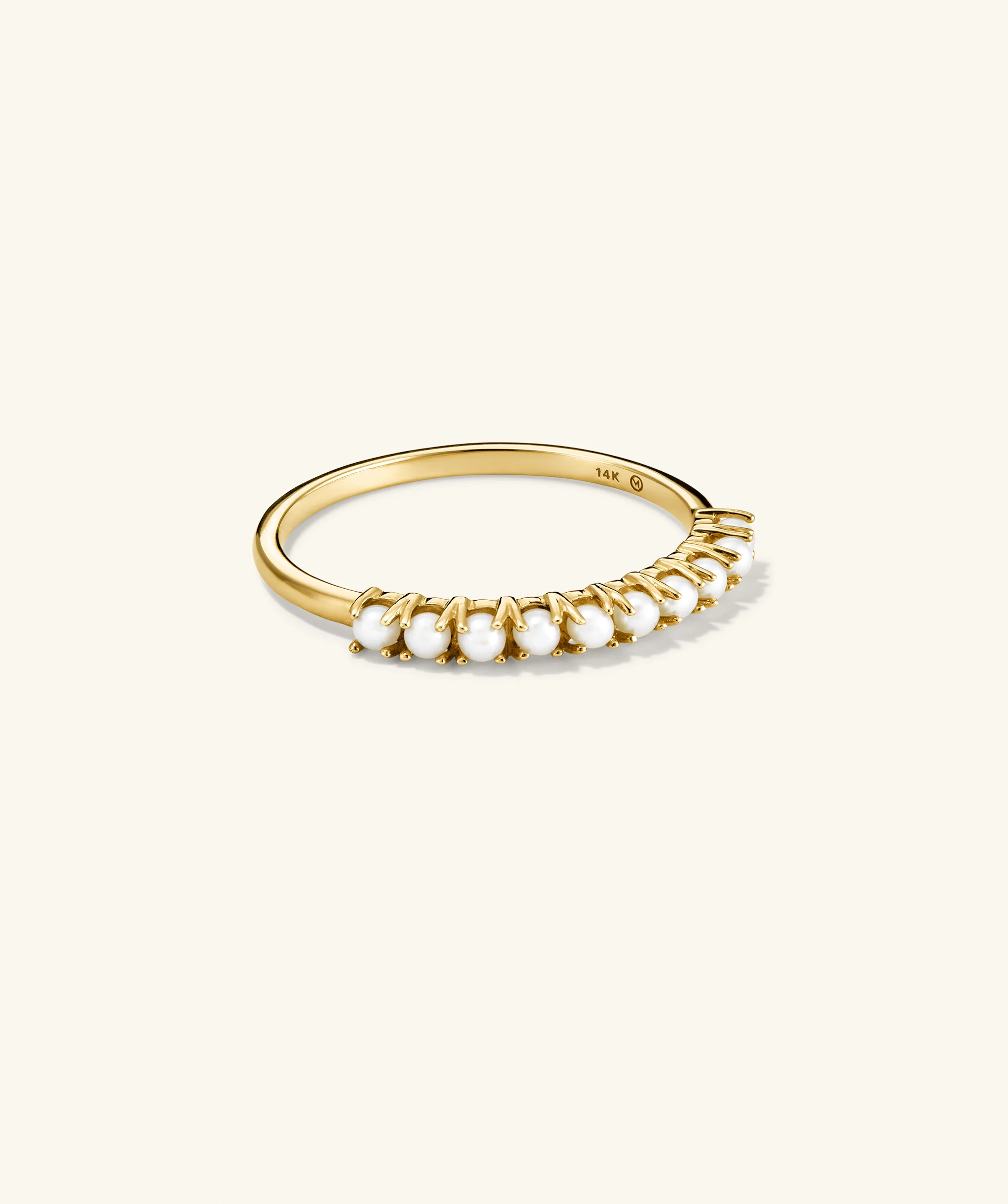 Pearl Half Eternity Ring | Mejuri Fine Crew
