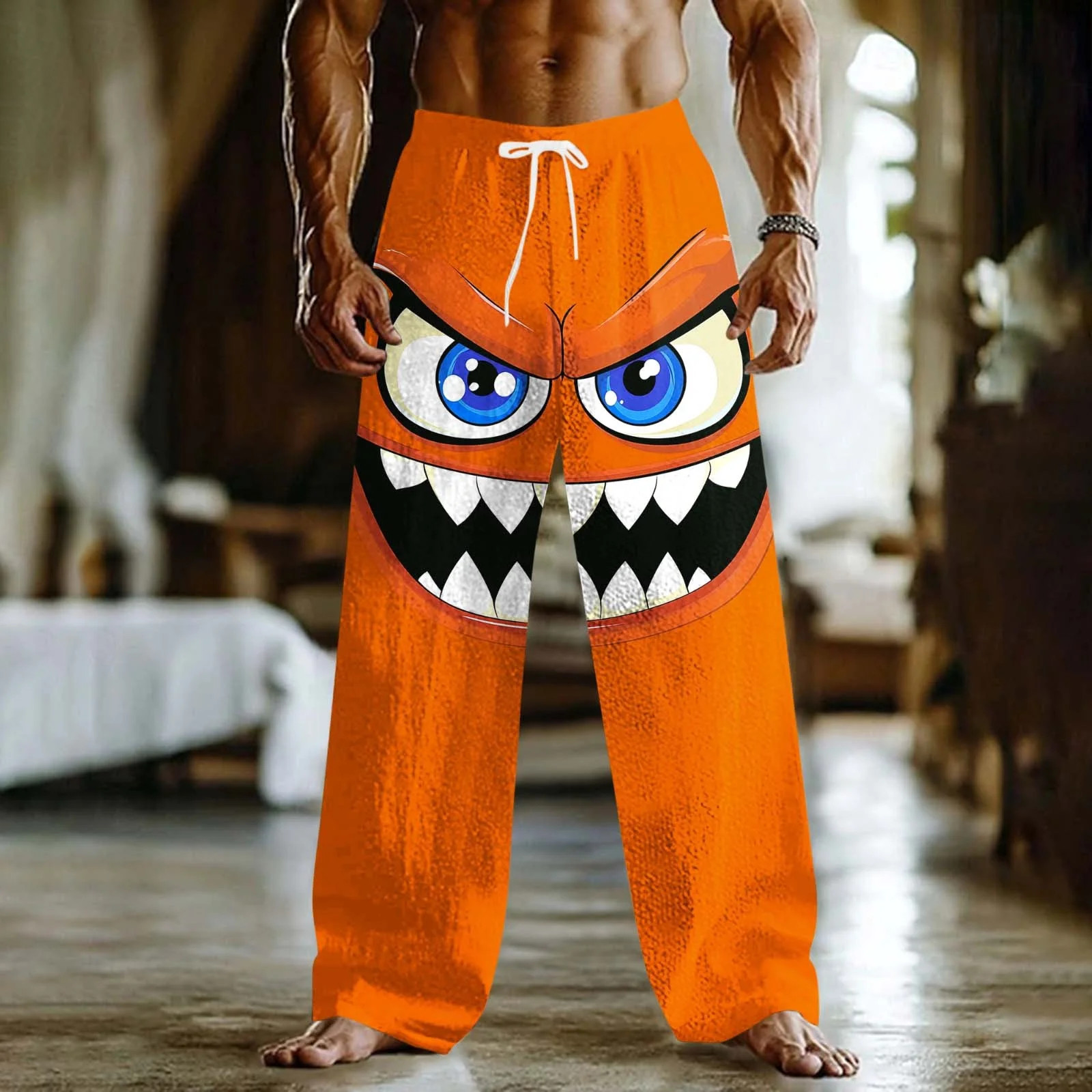 Sweatpants for Men Baggy Big Mouth Monster 3D Print Gothic Pants Loose Fit Elastic Waist Oversized Sweatpants Soft Funny Party Wear Club - Walmart.com | Walmart (US)