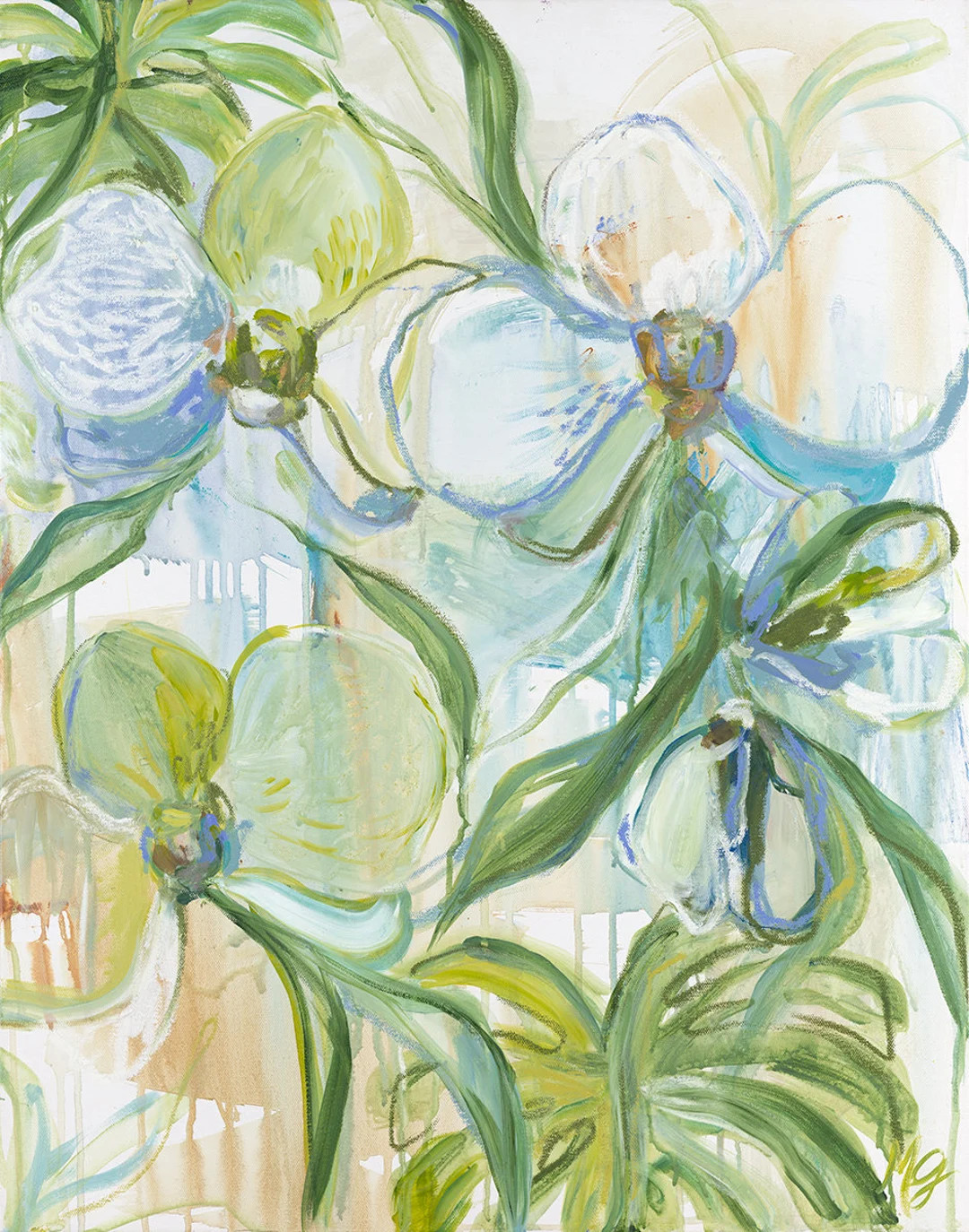 Blue Orchid & Monstera Print - Etsy | Etsy (US)