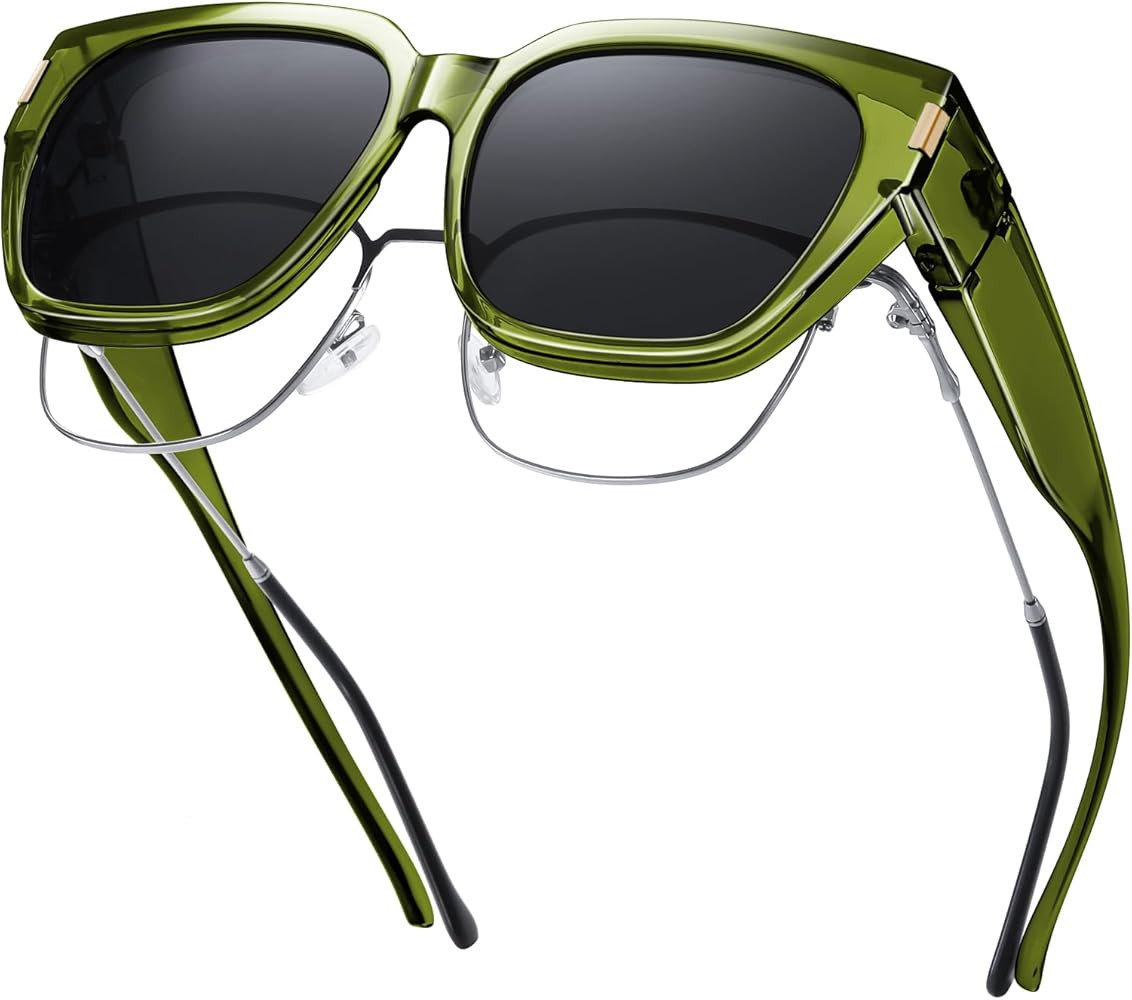 HAOLOTA Polarized Fit Over Glasses Sunglasses for Women Men Trendy Square Wrap Around Shades UV P... | Amazon (US)