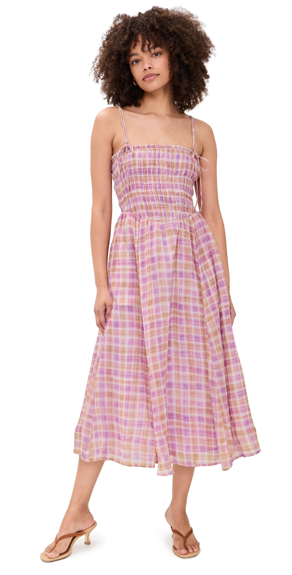 ASTR the Label Lahela Dress Pink Plaid M | Shopbop