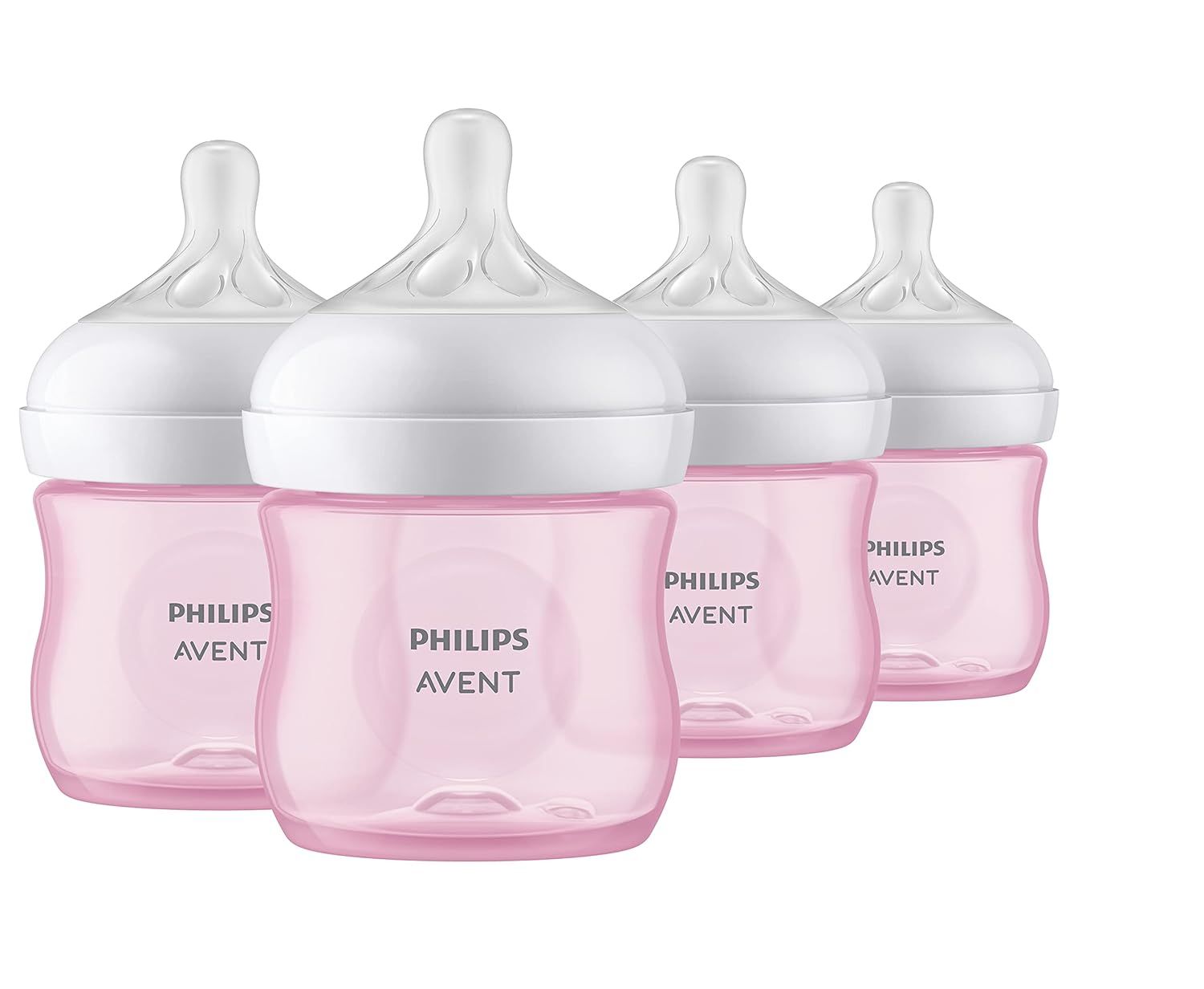 Philips Avent Natural Baby Bottle with Natural Response Nipple, Pink, 4oz, 4pk, SCY900/14 | Amazon (US)