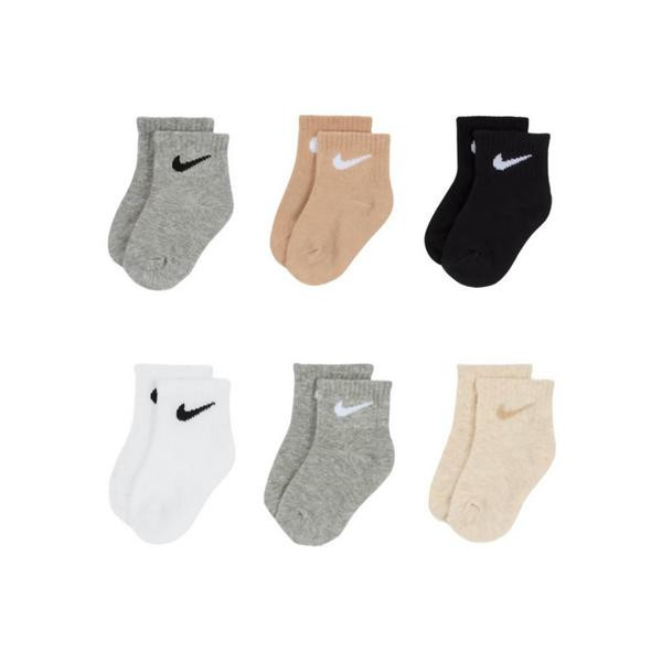 Boys' Nike Swoosh Ankle Socks Toddler 6T Taupe/Grey 6 Pack | Scheels Sports
