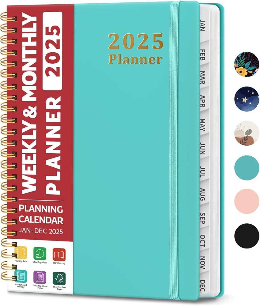 2025 Planner - Weekly and Monthly Planner Spiral Bound, January 2025 - December 2025, Hardcover 2... | Amazon (US)