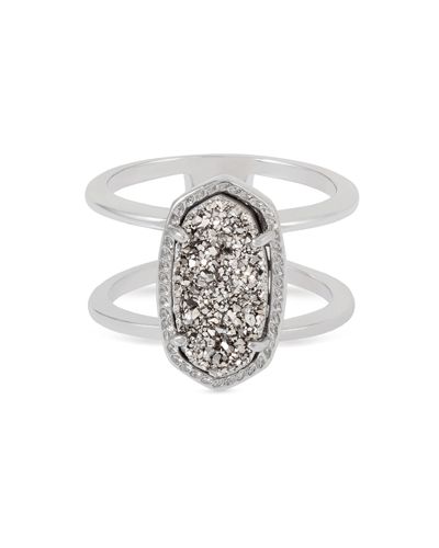 Elyse Silver Ring in Platinum Drusy - 6 | Kendra Scott