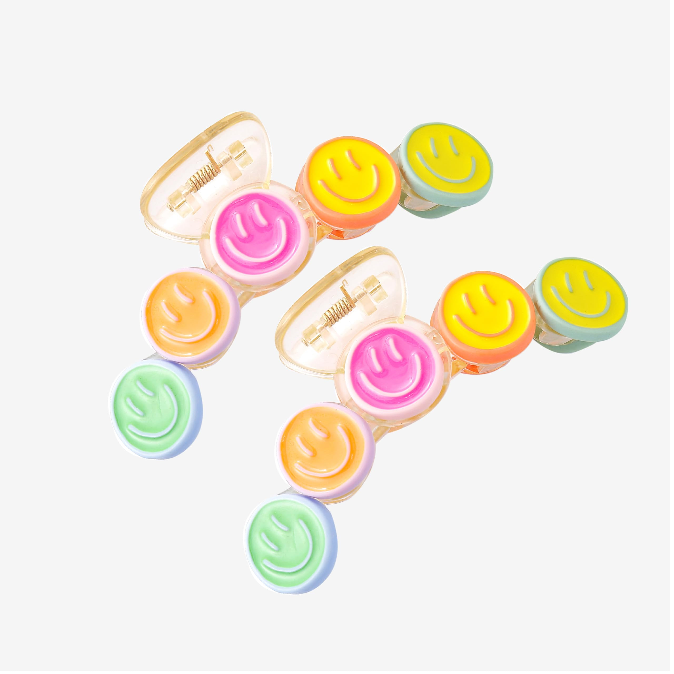 Colorful Y2K Hair Claws, Jaw Clamps and Clips - Smile Face Accessories for Girls' Summer Beach | Amazon (US)