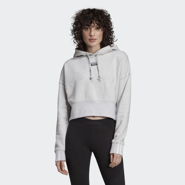 adidas Cropped Hoodie - Grey | adidas US | adidas (US)